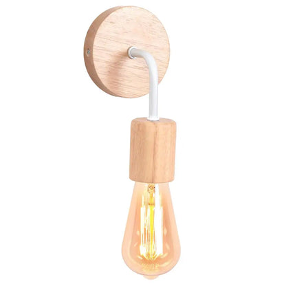 Decorbites™ Aplique de Pared de Madera LED Industrial E27 Lámpara de Mesa Retro Vintage para Interiores