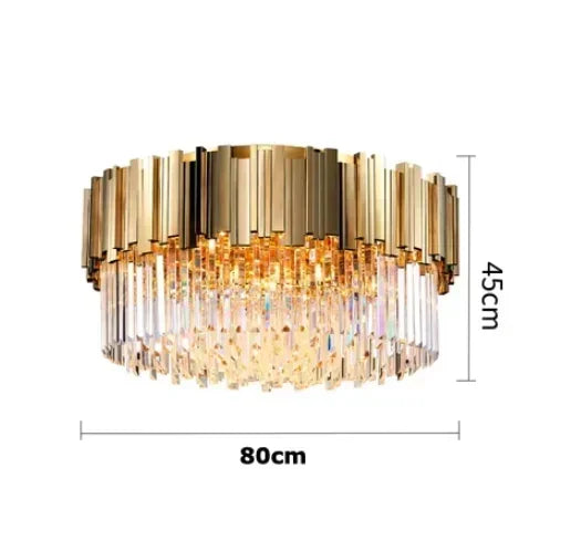 DecorBites™ Golden Crystal Ceiling Light for Modern Living Room and Dining Room