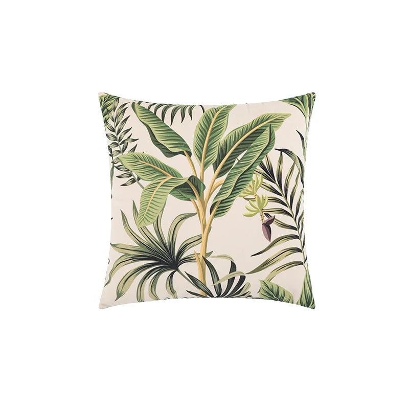 DecorBites™ Jungle Cartoon Print Velvet Cushion Cover - Hawaiian Decor for Sofa