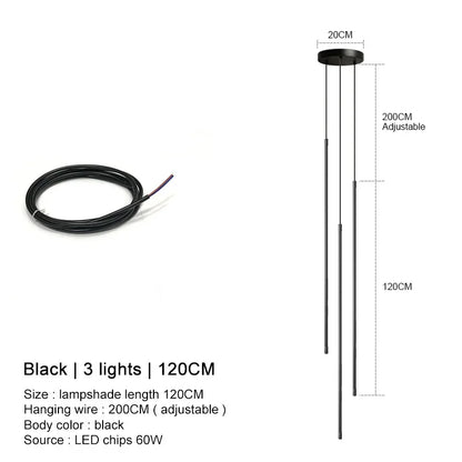 DecorBites™ Black LED Chandelier Pendant Lights for Dining Room and Bedroom