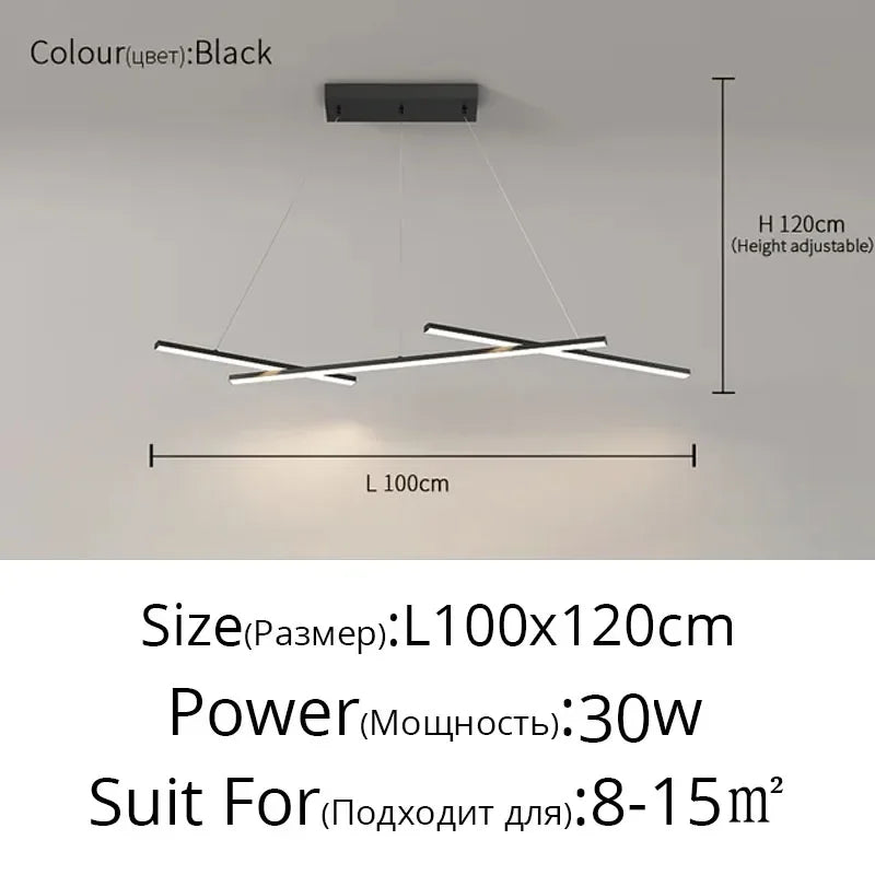 DecorBites™ LED Strip Pendant Chandelier for Living Dining Kitchen Island, Minimalist Home Decor Fixture