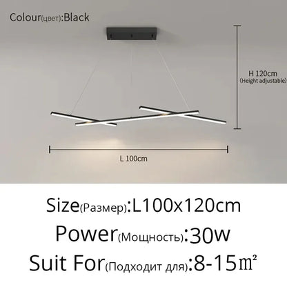 DecorBites™ LED Strip Pendant Chandelier for Living Dining Kitchen Island, Minimalist Home Decor Fixture