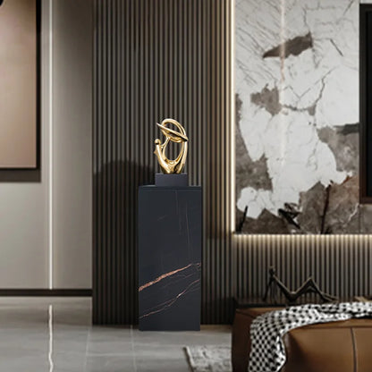 DecorBites™ Golden Geometric Human Body Sculpture Decorative Figurine