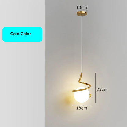 DecorBites™ LED Spiral Pendant Lights Chandelier for Living Room Bedroom Lighting