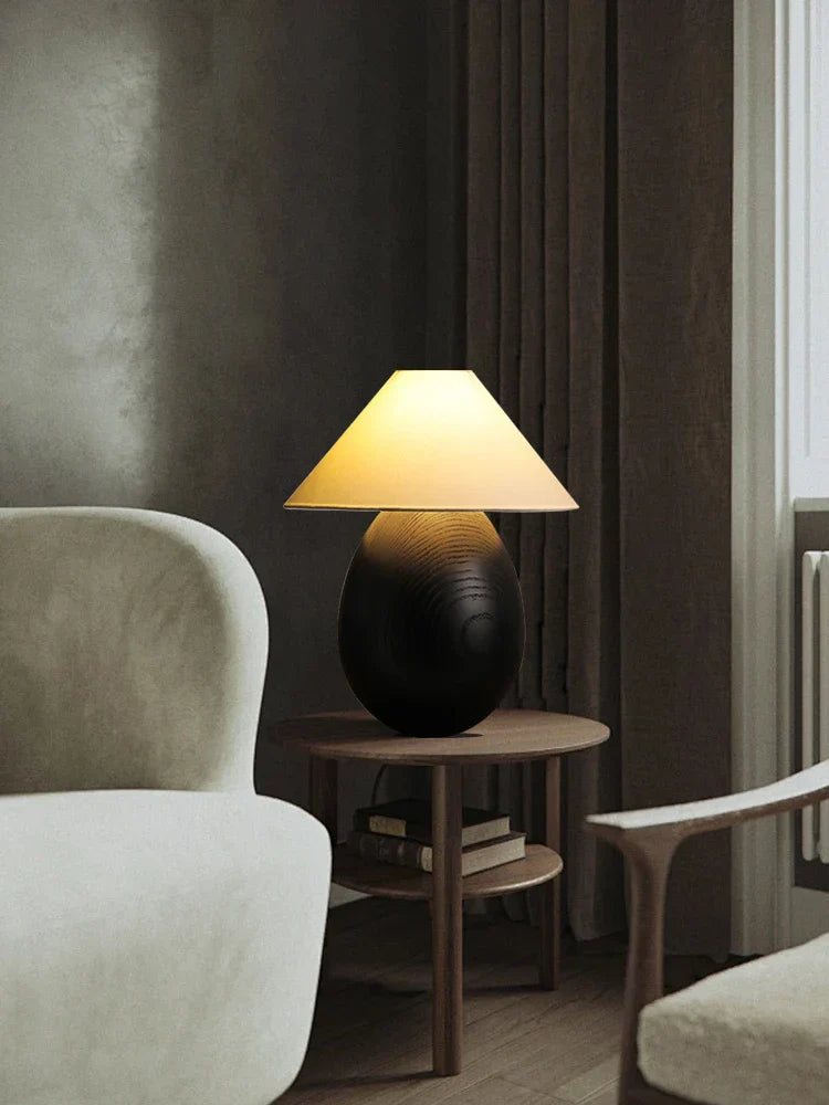 DecorBites™ Elegant Wood Table Lamp for Bedroom Office Decor