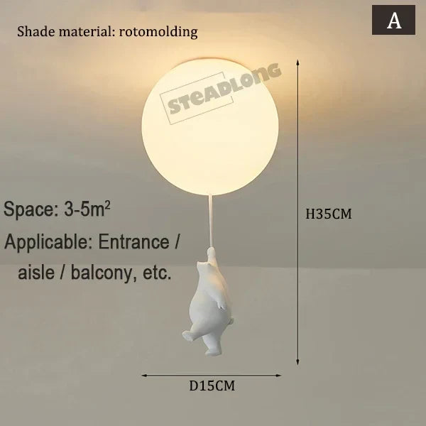 DecorBites™ Little Bear Cartoon Pendant Lamp for Kids Room Bedroom Living Room