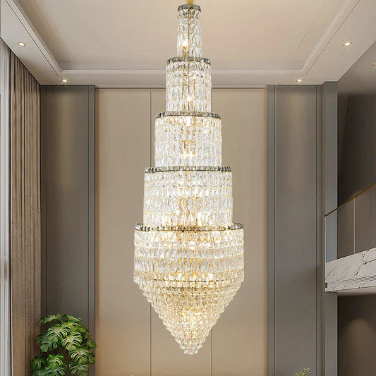 DecorBites™ Crystal Loft Chandelier for Elegant Living Spaces