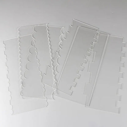 DecorBites™ Cake Cream Scrapers: Saw Tooth Smoother Contour Pastry Dessert Baking Tools