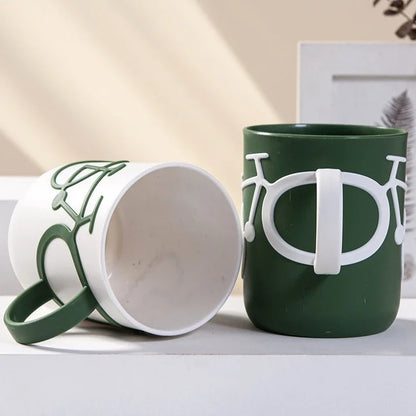 DecorBites™ Bike-Shaped Toothbrush Holder Cup Unbreakable Food-Safe Mouthwash Mug