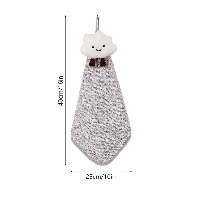 DecorBites™ Cloudy Day Hand Towel - Antibacterial Bamboo Charcoal Fiber Kitchen & Bath Soft Towel