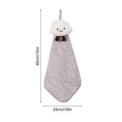 DecorBites™ Cloudy Day Hand Towel - Antibacterial Bamboo Charcoal Fiber Kitchen & Bath Soft Towel