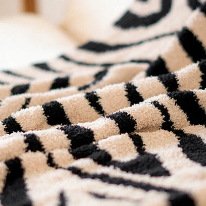 Decobites Zebra Stripes Warm Sofa Blanket Autumn Winter Comfort Shawl Bed Tail Blanket