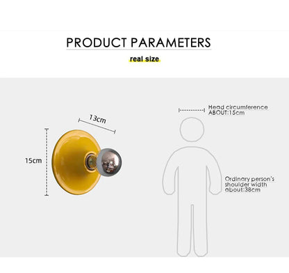 DecorBites™ LED Macaron Wall Lamp: Retro Colorful Bedroom Light, E27 Living Room Lighting