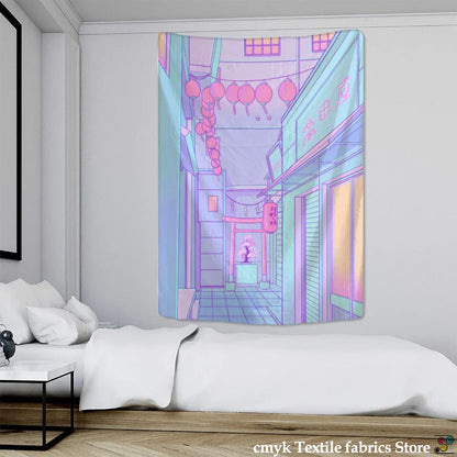 Decobites Witch Anime House Tapestry Wall Hanging - Kawaii Architecture Home Decor