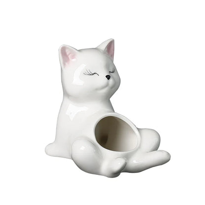DecorBites™ Cartoon Kitten Ceramic Flowerpot Succulent Cat Plant Pot Garden Decor