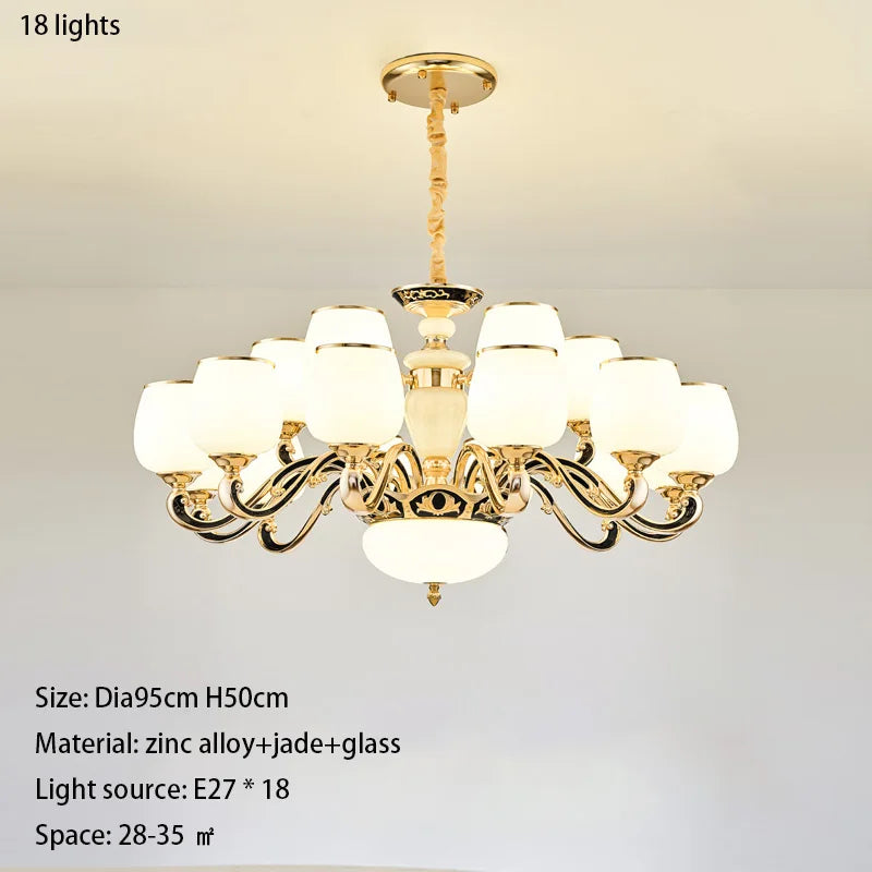 DecorBites™ Jade Pendant Lamp: European Luxury for Living Room, Villa, Dining Room, Bedroom