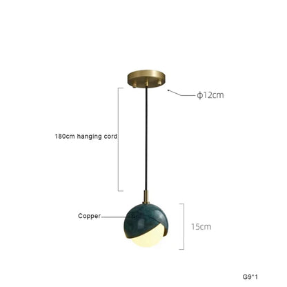 ثريا نحاسية زرقاء من DecorBites™ لجزيرة المطبخ والمطعم