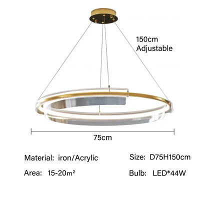 Lámpara colgante LED DecorBites™ con diseño de anillo dorado, estilo moderno para decoración del hogar.