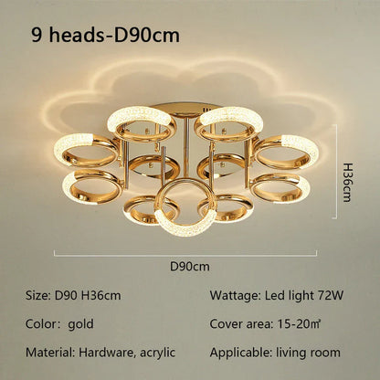 DecorBites™ Circle Ring LED Ceiling Light - Modern Minimalist Luxury Acrylic Bedroom Lighting Fixtures