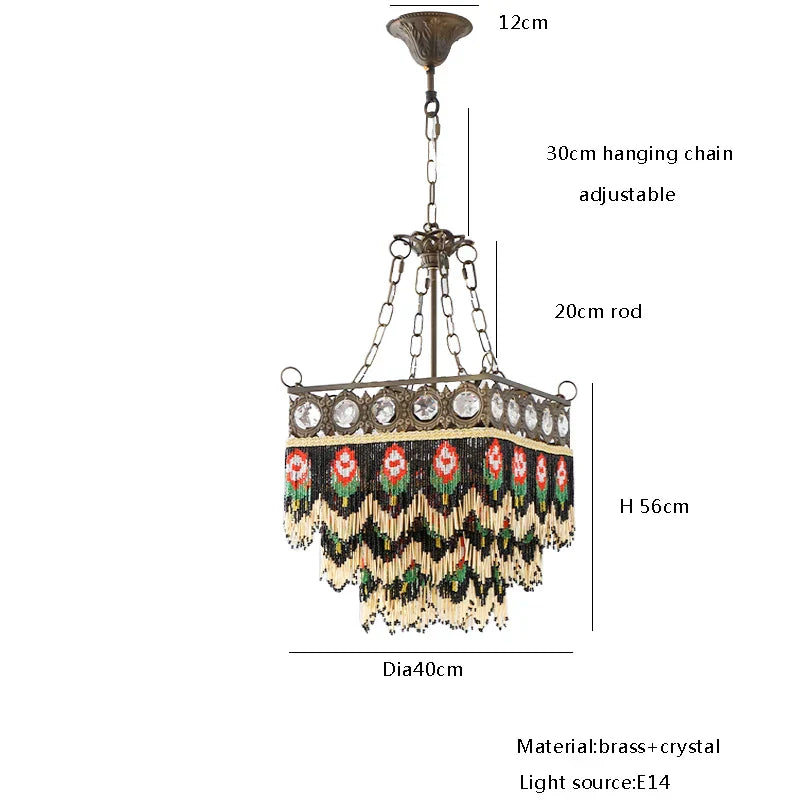 DecorBites™ French Brass Crystal Chandelier - Classic European Hanging Lamps for Living Room & Bedroom