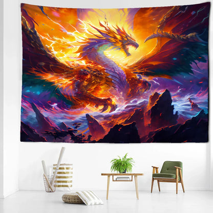 Decobites Mysterious Witchcraft Dragon Tapestry Wall Hanging Home Decor