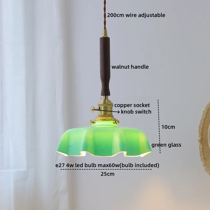 مصباح معلق LED من الزجاج الأزرق من DecorBites™ لغرفة الطعام وغرفة المعيشة وغرفة النوم