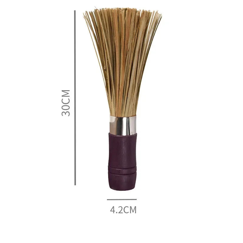 DecorBites™ Bamboo Kitchen Pot Brush with Long Handle for Green Cleaning