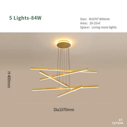 Lámpara de techo luminosa DecorBites™: Lámpara LED moderna de aluminio para sala de estar y comedor.