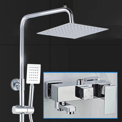 DecorBites™ Bathroom Rainfall Shower Faucet Set with Hand Sprayer - Wall Mounted Chrome Copper