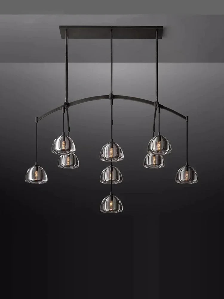 DecorBites™ Black Brass Retro Crystal Copper LED Ceiling Pendant for Home Lighting