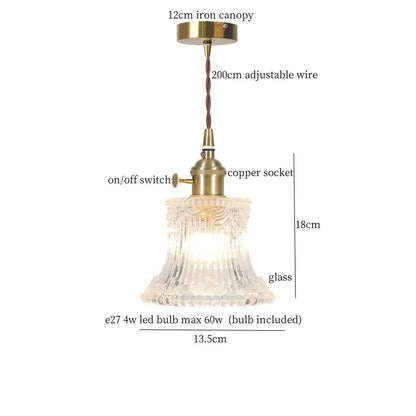 DecorBites™ Clear Glass LED Copper Pendant Lighting for Minimalist Decor