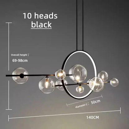 DecorBites™ Bubble Glass Chandelier LED Dining Table Spherical Lighting