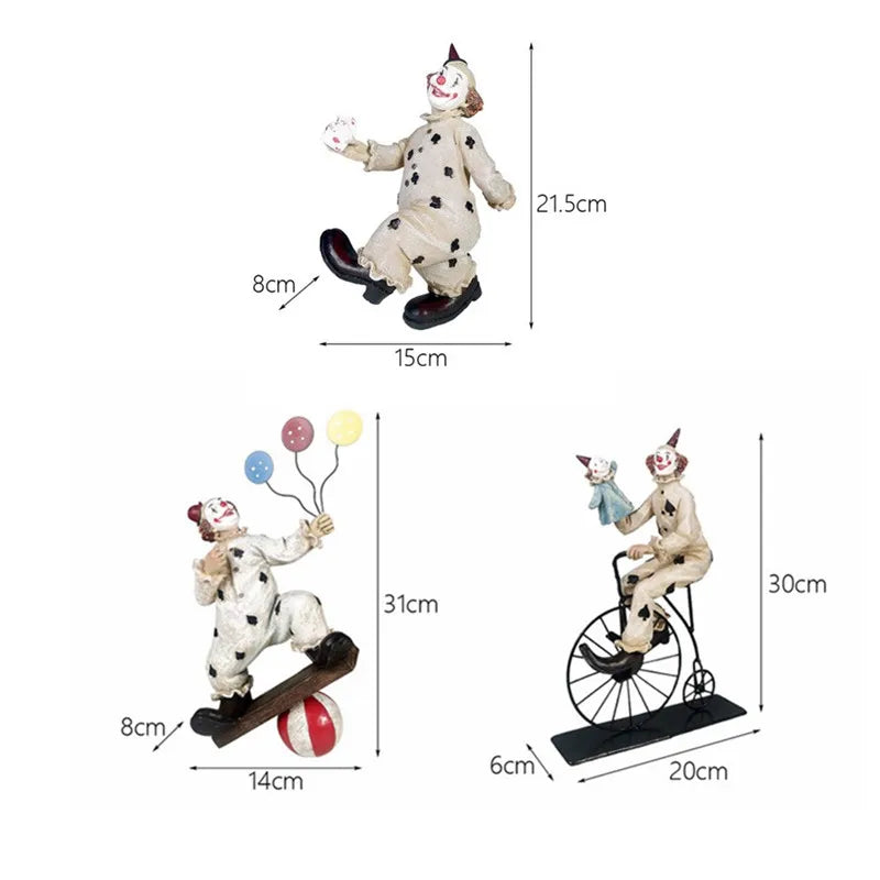 DecorBites™ Circus Clown Joker Figurine: Cheerful Buffoon Doll for Home Office Decor