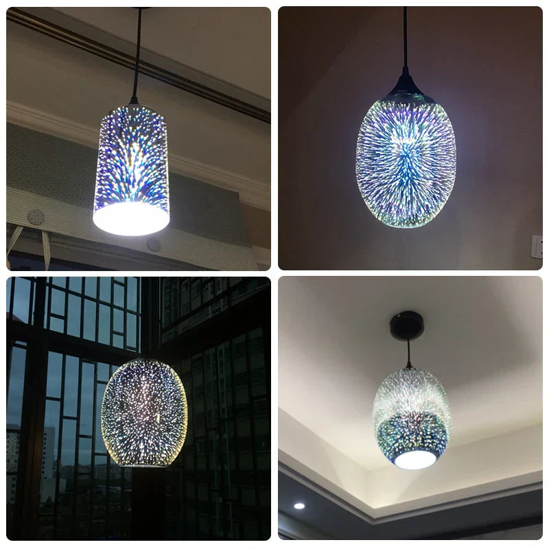 Decorbites™ Lámpara de Araña de Colgantes de Vidrio Colorido para Decoración de Fiestas y Sala de Estar