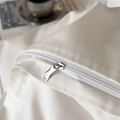 DecorBites™ 1200TC Embroidered Egyptian Cotton Bedding Set - 4pcs King Queen Solid Sheets