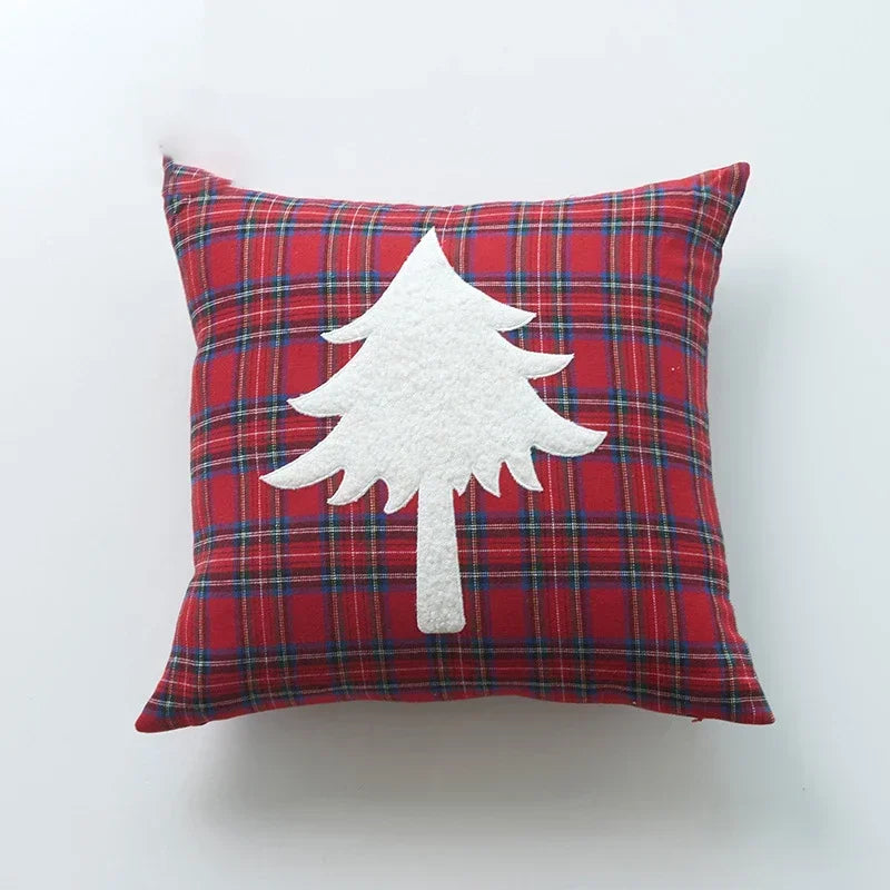DecorBites™ Christmas Plaid Print Pillow Case Set - Festive Holiday Home Decor