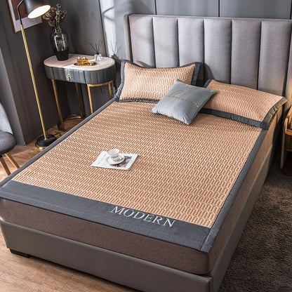 بساط سرير مُبرّد من اللاتكس من DecorBites™ | شعور بالانتعاش في الصيف | بساط سرير كوين سميك وقابل للطي