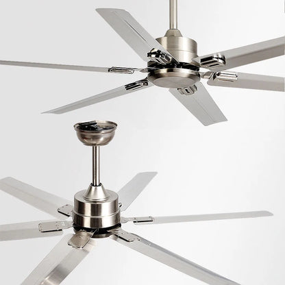 DecorBites™ Large 6-Blade Stainless Steel Ceiling Fan for Living Room, Bedroom, Office
