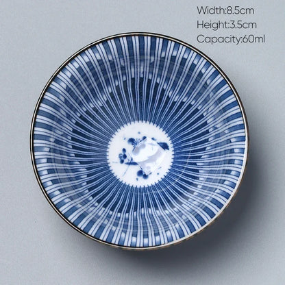 DecorBites™ Ceramic Kung Fu Tea Cup, Japanese Style Porcelain Espresso Coffee Cup