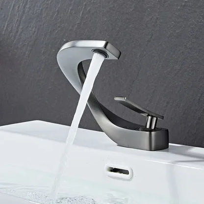 DecorBites™ Gold Bathroom Faucet | Deck Mounted Sink Tap | Hot and Cold Basin Mixer