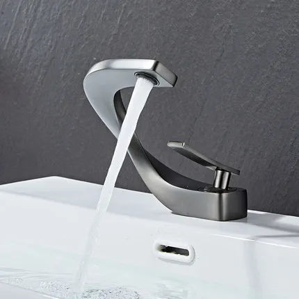 Decorbites™ Grifo de Oro para Baño | Grifo de Fregadero Montado en Cubierta | Mezclador de Lavabo de Agua Caliente y Fría