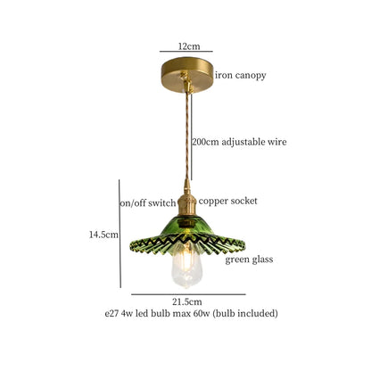 DecorBites™ Green Glass LED Pendant Light Fixture - Modern Nordic Hanging Lamp