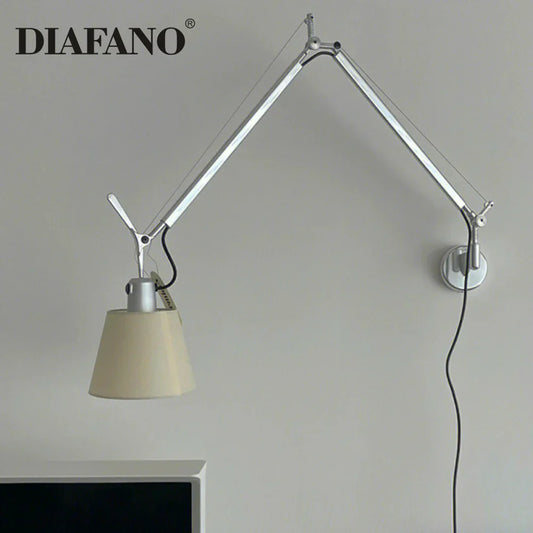 DecorBites™ Adjustable Aluminum Wall Lamp with Long Swing Arm for Bedside & Study
