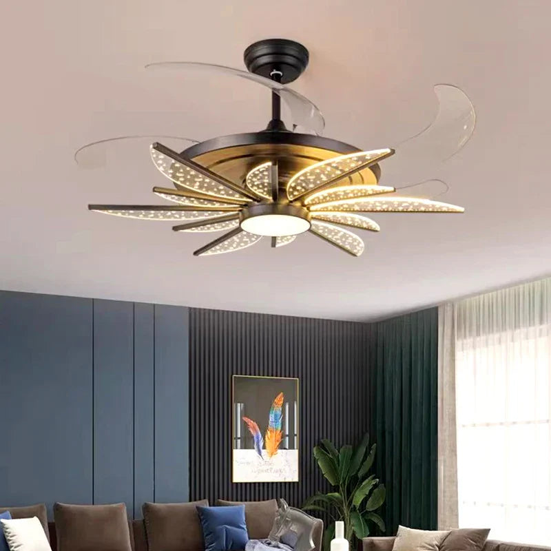 White Modern Ceiling Fan 8-Head Kids Room