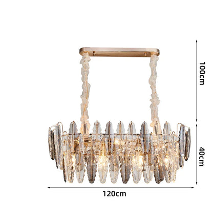 DecorBites™ Gold Crystal LED Chandelier Lighting for Dinning Table