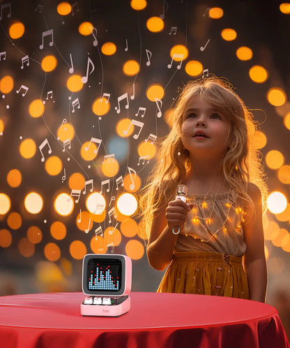 DecorBites™ Ditoo Pixel Art Game Bluetooth Speaker: 16X16 LED Display Board (Pink)