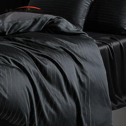 Decobites Eucalyptus Fiber Dark Gray Bedding Set: Soft, Silky Duvet Cover, Bed Sheet, Pillowcases