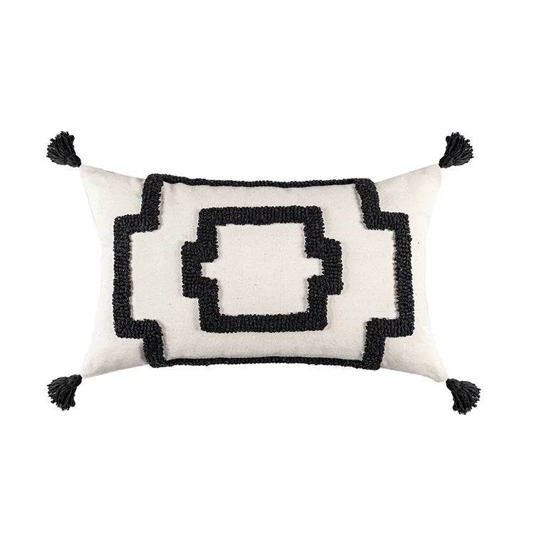 DecorBites™ Boho Geometric Tufted Cushion Cover with Fringe - 45X45/30X50CM