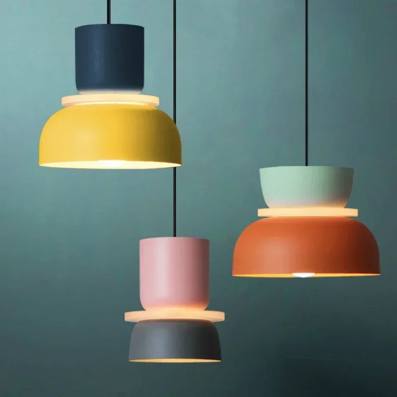 Macaron Acrylic Pendant Light With Iron Shade
