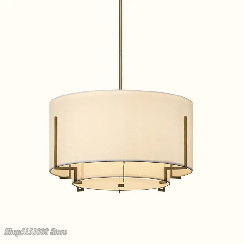 DecorBites™ Chinese Cloth Art Pendant Lamp Modern Minimalist Living Room ceiling lamp.